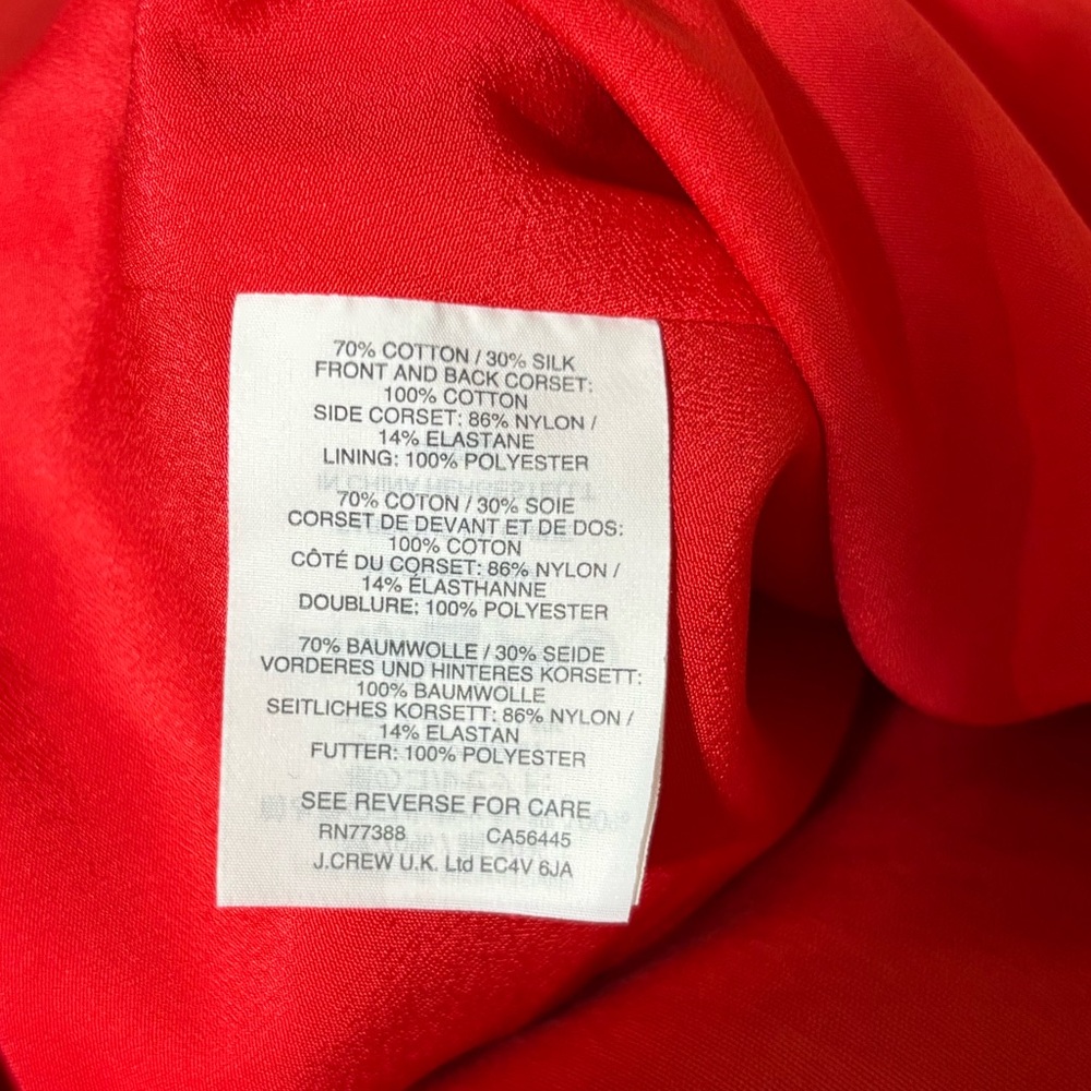 J. Crew‎ Silk Blend Red Off-Shoulder Dress - Picture 10 of 10